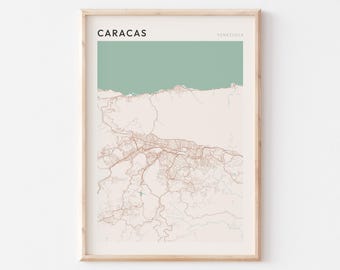 Caracas Map Poster, Caracas Print, Caracas Poster, Caracas Wall Art, Venezuela, Travel Gift, Minimalist Art
