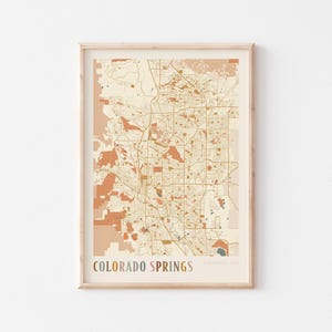 Affiche de carte de Colorado Springs, impression de Colorado Springs, affiche de Colorado Springs, art mural Colorado Springs, Colorado, cadeau de voyage, impression bohème