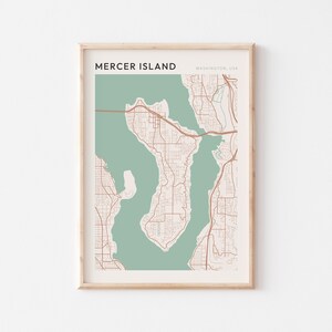 Mercer Island Karte Poster, Mercer Island Druck, Mercer Island Poster, Mercer Island Wandkunst, Washington, Reisegeschenk, minimalistischer Druck