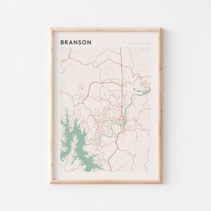 Branson Map Poster, Branson Print, Branson Poster, Branson Wall Art, Missouri, Travel Gift, Minimalist Print