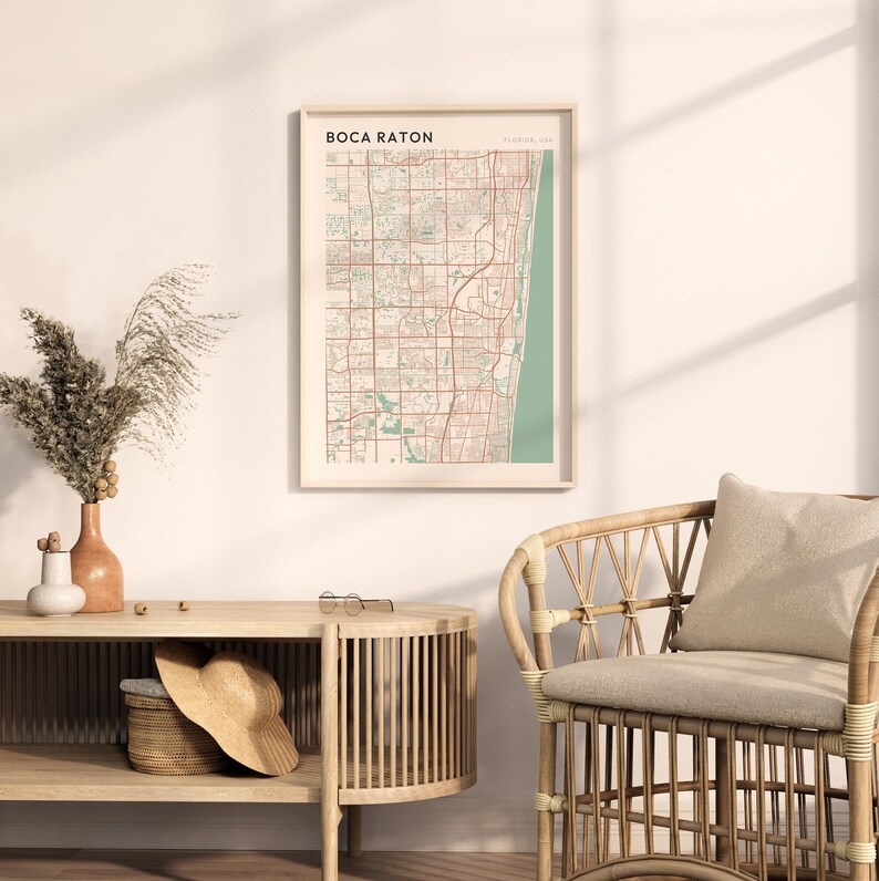 Boca Raton Map Poster, Boca Raton Print, Boca Raton Poster, Boca Raton ...