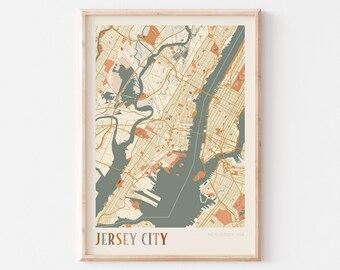 Jersey City Map Poster, Jersey City Print, Jersey City Poster, Jersey City Wall Art, New Jersey, Travel Gift, Boho Poster