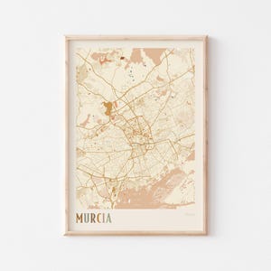 Murcia Karte Poster, Murcia Druck, Murcia Poster, Murcia Wandkunst, Spanien, Reise Geschenk, Boho Print