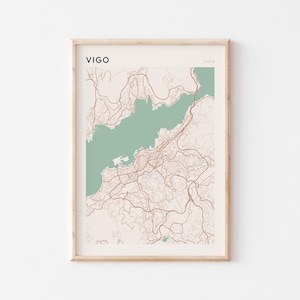 Vigo Karte Poster, Vigo Druck, Vigo Poster, Vigo Wandkunst, Spanien, Reisegeschenk, minimalistischer Druck