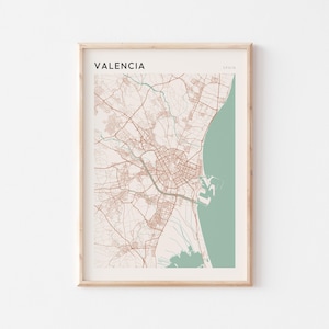 Valencia Karte Poster, Valentino Wandbild, Karte von Spanien, Karte von Spanien, Stadt Karte, Stadt Geschenk für Frau