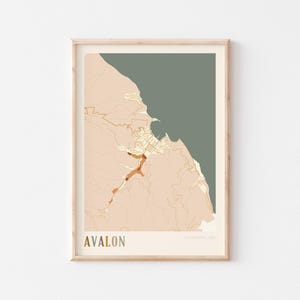 Avalon Map Poster, Avalon Print, Avalon Poster, Avalon Wall Art, California, Travel Gift, Boho Decor