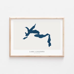 Lago di Lucerna, Stampa del Lago di Lucerna, Poster del Lago di Lucerna, Arte del Lago di Lucerna, Arte murale del Lago di Lucerna, Stampa della mappa del Lago, Casa sul Lago, Arte del Lago, Svizzera