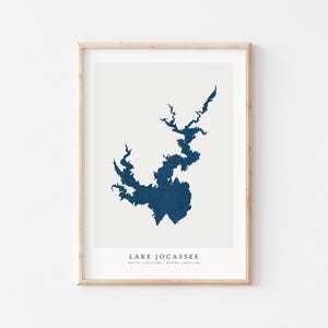 Lago Jocasee, Stampa del Lago Jocasee, Poster del Lago Jocasee, Arte del Lago Jocasee, Arte murale del Lago, Stampa della mappa del Lago, Casa sul Lago, Carolina del Nord e del Sud