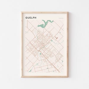 Guelph Map Poster, Guelph Wall Art, Guelph City Map, Guelph Art Print, Guelph Poster, Guelph Ontario Canada Map, Guelph Nautical