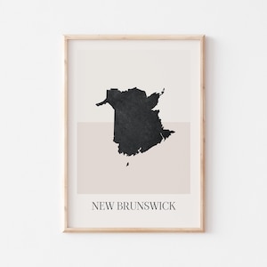 Póster con mapa de Nuevo Brunswick, impresión de Nuevo Brunswick, arte de pared minimalista bohemio con impresión de mapa de Nuevo Brunswick, decoración con impresión artística de Nuevo Brunswick, Canadá