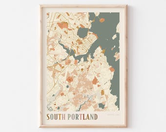 South Portland Map Poster, South Portland Print, South Portland Poster, South Portland Wall Art, Maine, Travel Gift, Boho Decor