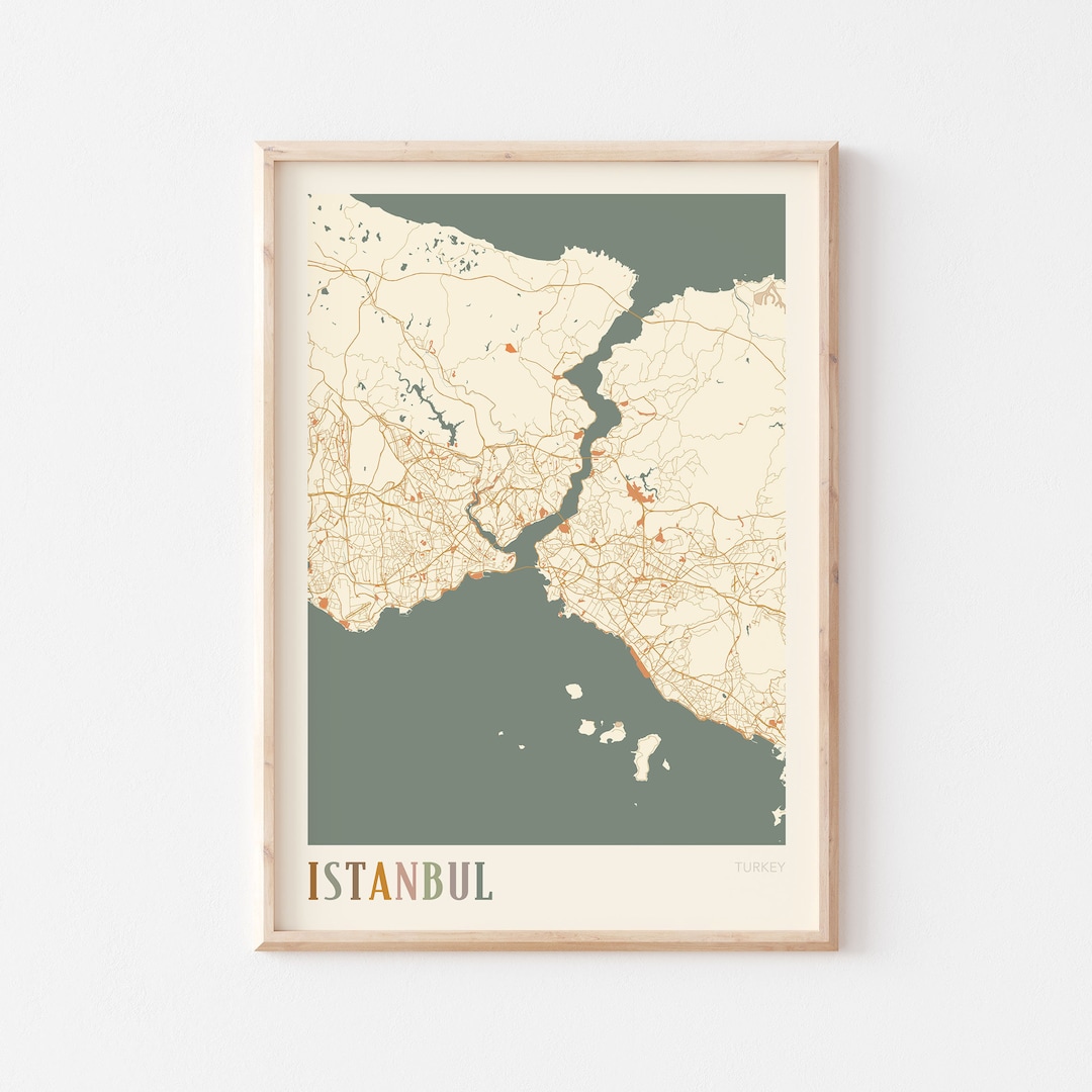 Istanbul Map Poster, Istanbul Wall Art, Istanbul City Map, Istanbul Map