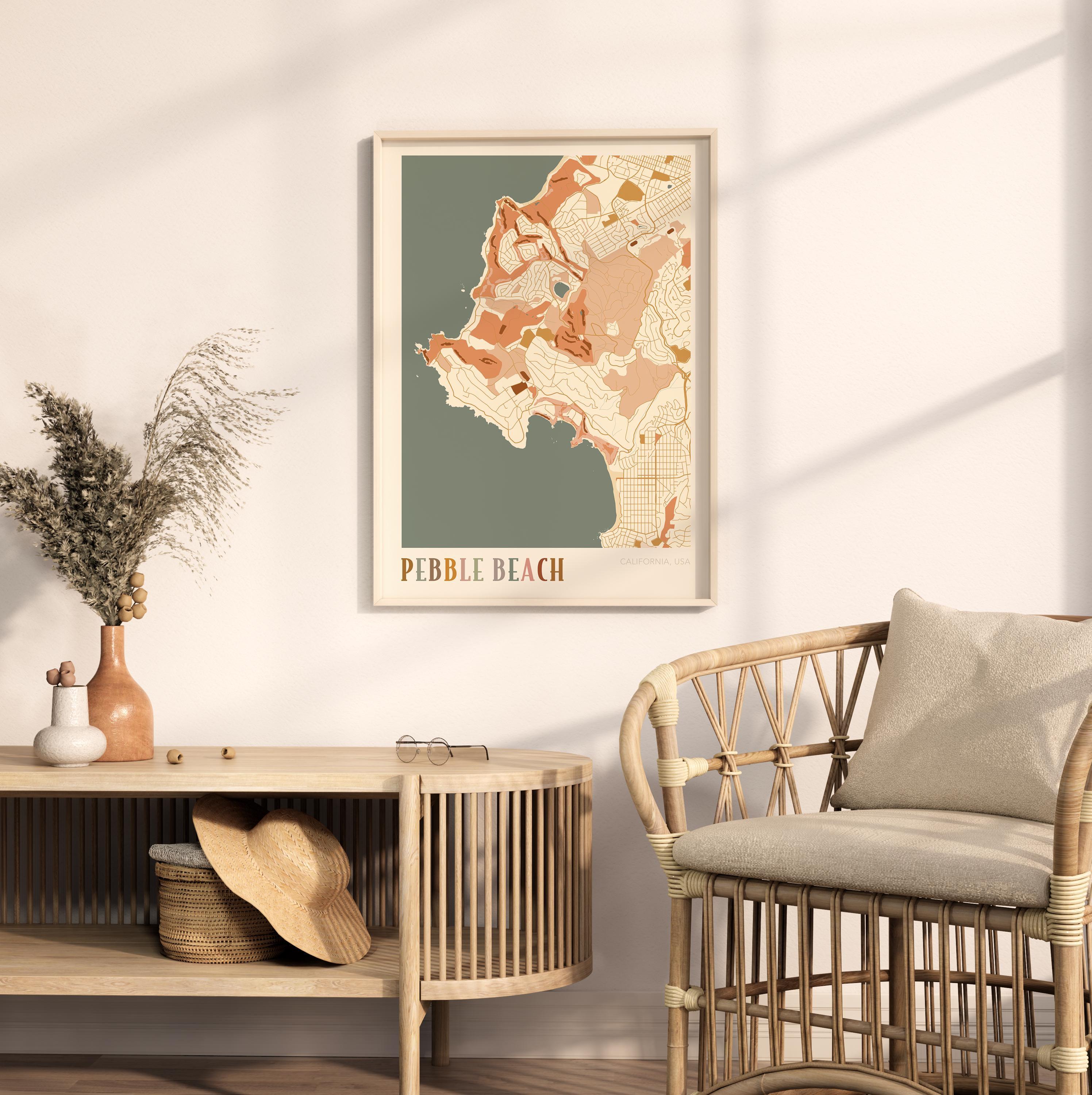Pebble Beach Map Poster, Pebble Beach Print, Pebble Beach Poster ...