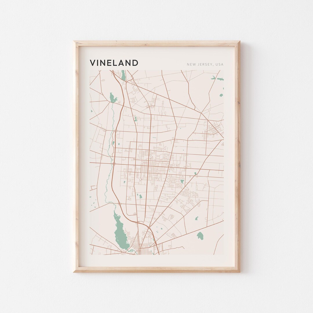 Vineland Map Poster, Vineland Print, Vineland Poster, Vineland