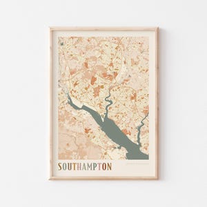 Southampton Map Poster, Southampton Print, Southampton Poster, Southampton Wall Art, United Kingdom, Travel Gift, Boho Poster