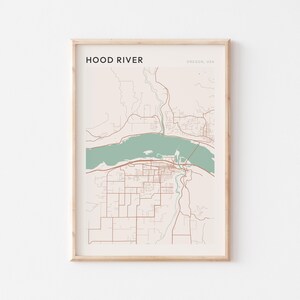 Hood River Karte Poster, Hood River Druck, Hood River Plakat, Hood River Wandkunst, Oregon, Reisegeschenk, Bauernhausdekor