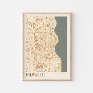 Milwaukee Map Poster, Milwaukee Print, Milwaukee Poster, Milwaukee Wall Art, Wisconsin, Travel Gift, Boho Wall Art