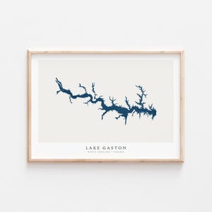 Lago Gaston, Stampa del Lago Gaston, Poster del Lago Gaston, Arte del Lago Gaston, Arte murale del Lago, Stampa della mappa del Lago, Casa sul Lago, Carolina del Nord, Virginia