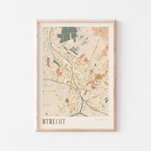 Affiche de carte d'Utrecht, impression d'Utrecht, affiche d'Utrecht, art mural Utrecht, Pays-Bas, cadeau de voyage, art mural bohème