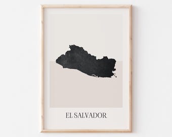 Affiche de carte du Salvador, impression du Salvador, impression de carte du Salvador, art mural bohème minimaliste, impression d'art du Salvador, déco pour la maison ou cadeau