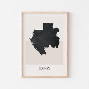 Gabon Map Poster, Gabon Print, Gabon Map Print Minimalist Boho Wall Art, Gabon Art Print Decor For Home or Gift