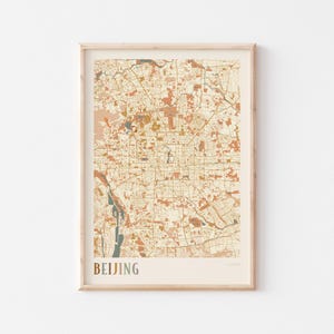 Beijing Map Poster, Beijing Print, Beijing Poster, Beijing Wall Art, China, Travel Gift, Boho Poster