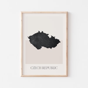 Tsjechië kaartposter, Tsjechië print, Tsjechië kaart print minimalistische boho muurkunst, Tsjechië Art Print decor voor cadeau
