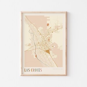 Affiche de carte de Las Cruces, impression de Las Cruces, affiche de Las Cruces, art mural Las Cruces, Nouveau-Mexique, cadeau de voyage, art mural bohème