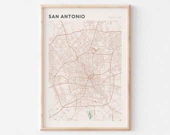 San Antonio Map Poster, San Antonio Poster, San Antonio Print, San Antonio Wall Art, San Antonio Map Print, San Antonio Texas