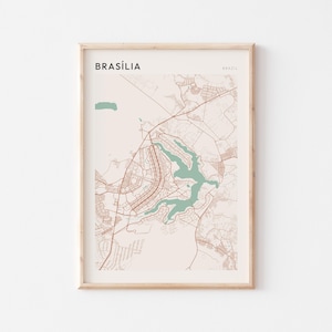 Brasilia Karte Poster, Brasilia Druck, Brasilia Poster, Brasilia Wandkunst, Brasilien, Reisegeschenk, minimalistische Kunst