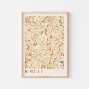 Montclair Karte Poster, Montclair Druck, Montclair Poster, Montclair Wandkunst, New Jersey, Reisegeschenk, Boho Poster