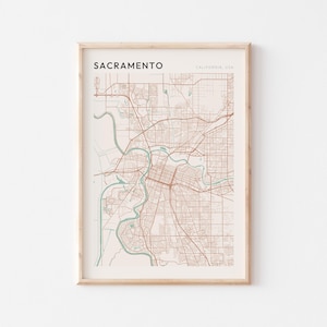 Sacramento Map Poster, Sacramento Print, Sacramento Poster, Sacramento Wall Art, California, Travel Gift, Farmhouse Wall Decor