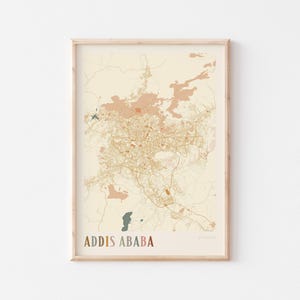 Addis Ababa Map Poster, Addis Ababa Print, Addis Ababa Poster, Addis Ababa Wall Art, Ethiopia, Travel Gift, Boho Decor