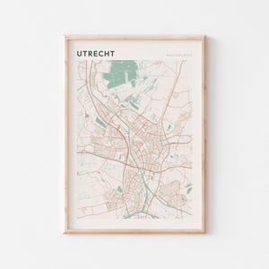 Affiche de carte d'Utrecht, impression d'Utrecht, affiche d'Utrecht, art mural d'Utrecht, Pays-Bas, cadeau de voyage, affiche de Scandi