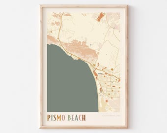 Pismo Beach Map Poster, Pismo Beach Print, Pismo Beach Poster, Pismo Beach Wall Art, California, Travel Gift, Boho Poster