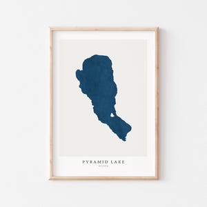 Pyramid Lake, Impression Pyramid Lake, Poster Pyramid Lake, Art Pyramid Lake, Art mural lac, Impression carte du lac, Cadeau maison du lac, Impression lac, Nevada