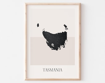 Tasmania Map Poster, Tasmania Print, Tasmania Map Print Minimalist Boho Wall Art, Tasmania Art Print Decor For Home or Gift, Australia