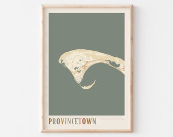 Provincetown Map Poster, Provincetown Print, Provincetown Poster, Provincetown Wall Art, Massachusetts, Travel Gift, Boho Print
