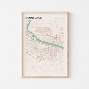 Kennewick Karte Poster, Kennewick Druck, Kennewick Poster, Kennewick Wandkunst, Washington, Reisegeschenk, minimalistischer Druck