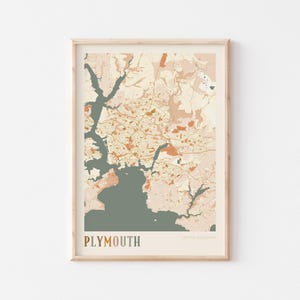 Plymouth Karte Poster, Plymouth Druck, Plymouth Poster, Plymouth Wandkunst, Vereinigtes Königreich, Reisegeschenk, Boho Poster