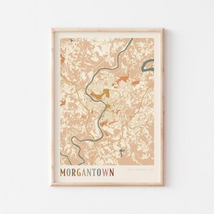 Morgantown Map Poster, Morgantown Print, Morgantown Poster, Morgantown Wall Art, West Virginia, Travel Gift, Boho Wall Art
