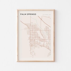 Affiche de carte de Palm Springs, impression de Palm Springs, affiche de Palm Springs, art mural Palm Springs, Californie, cadeau de voyage, décoration murale de ferme