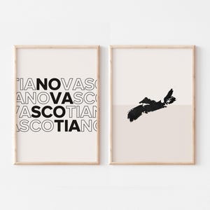 Nova Scotia Set of 2 Prints, Nova Scotia Print, Nova Scotia Map Poster, Nova Scotia Map Print Minimalist Boho Wall Art, Nova Scotia Wall Art