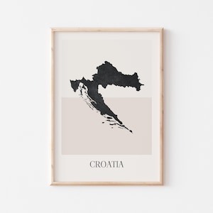 Croatia Map Poster, Croatia Print, Croatia Map Print Minimalist Boho Wall Art, Croatia Art Print Decor For Home or Gift