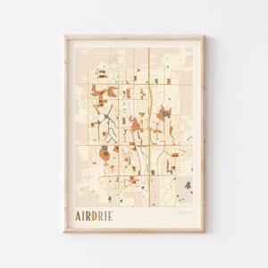 Airdrie Map Poster, Airdrie Wall Art, Airdrie Poster, Airdrie Wall Art, Airdrie Map Print, Airdrie Alberta Canada, Boho Wall Art
