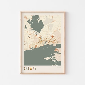 Galway Map Poster, Galway Print, Galway Poster, Galway Wall Art, Ireland, Travel Gift, Boho Print
