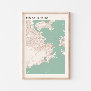 Rio De janeien Karte Poster, Rio De janeien Poster, Rio De janeien Druck, Rio De janeien Wandkunst, Rio De janeien Karte, Rio De janeien Brasilien