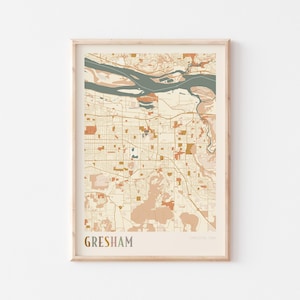 Gresham Karte Poster, Gresham Druck, Gresham Poster, Gresham Wandkunst, Oregon, Reisegeschenk, Boho Poster