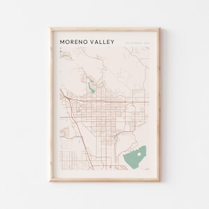 Moreno Valley kaart poster, Moreno Valley print, Moreno Valley poster, Moreno Valley kunst aan de muur, Californië, reiscadeau, boerderij muur decor