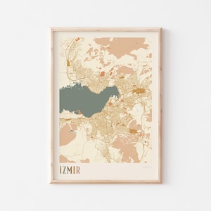 Izmir Map Poster, Izmir Print, Izmir Poster, Izmir Wall Art, Turkey, Travel Gift, Boho Print